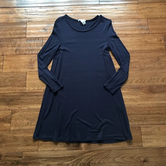 h&m blue long sleeve dress